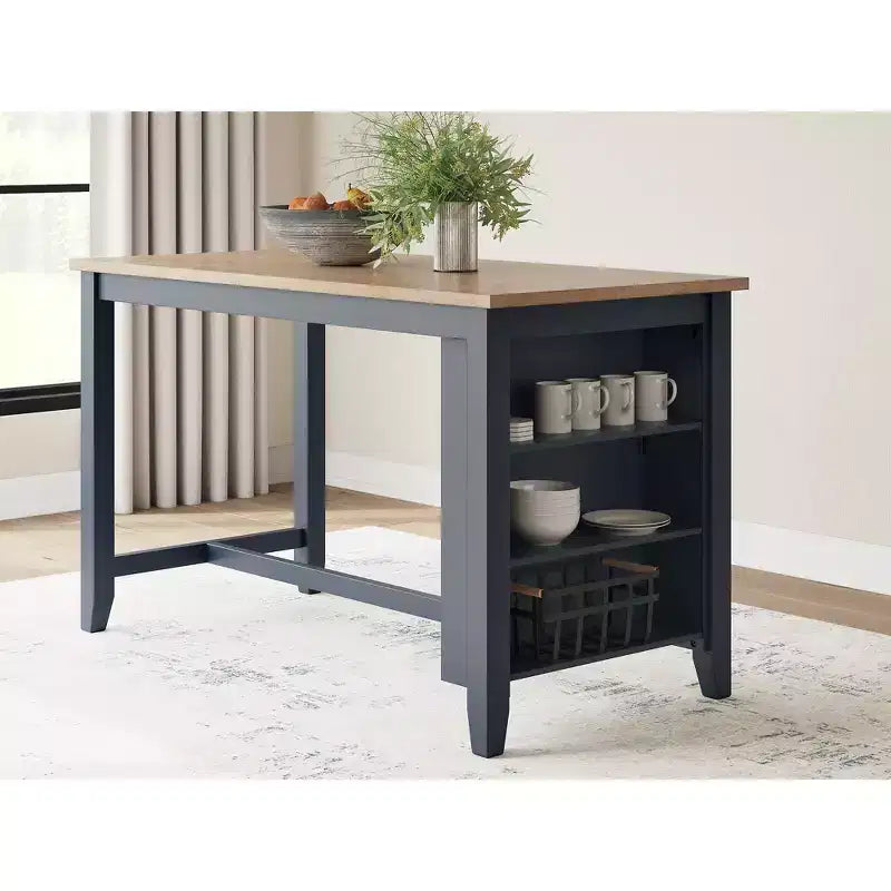 Table haute de bar avec plateau en bois massif