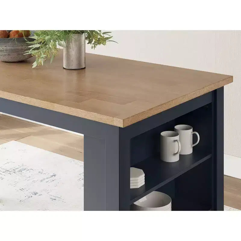Table haute de bar avec plateau en bois massif