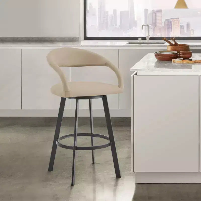 26-inch faux leather swivel bar stool