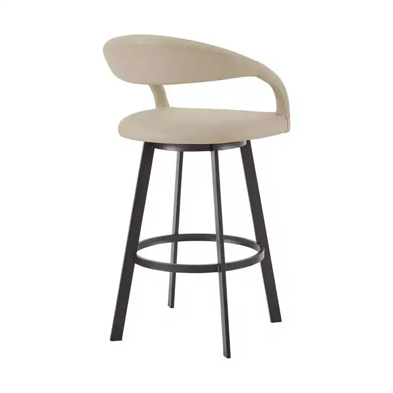 26-inch faux leather swivel bar stool
