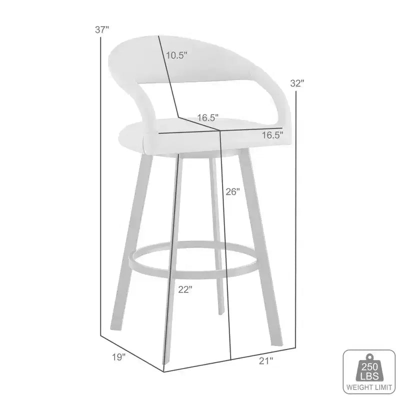 26-inch faux leather swivel bar stool