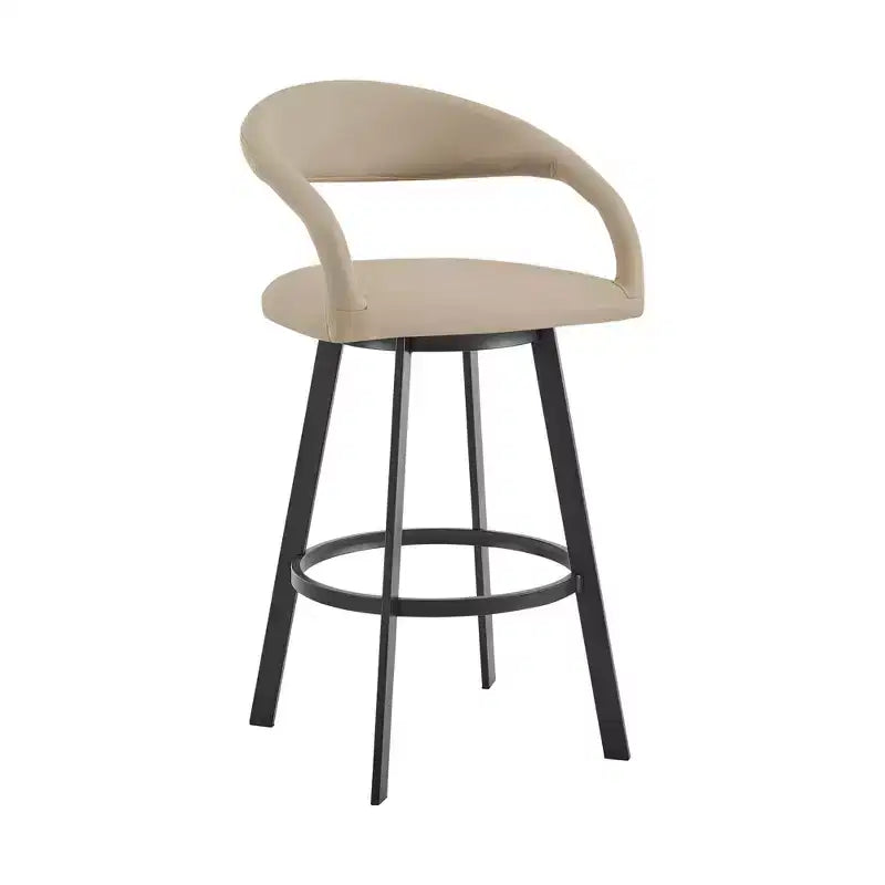 26-inch faux leather swivel bar stool