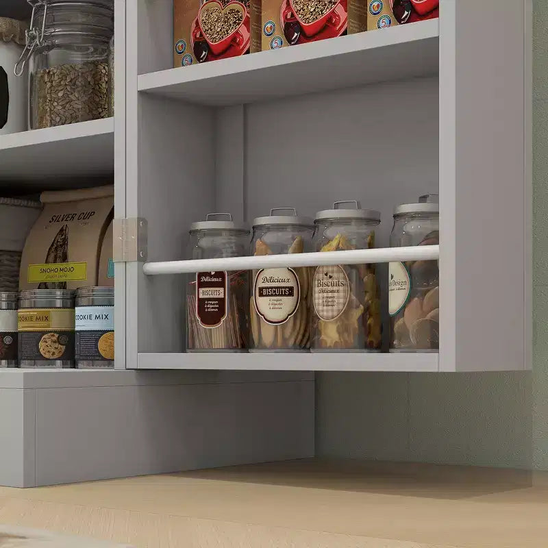 65 Kitchen Pantry Cabinet, Modern Storage Cabinet with Doors and Shelves, Freestanding Cupboard for Dining Room
