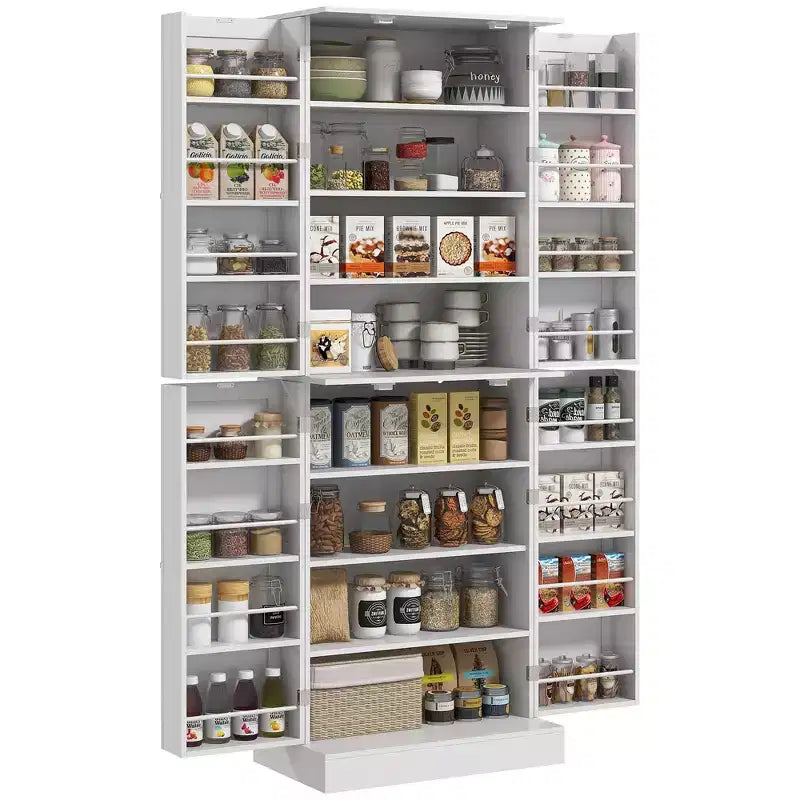 65 Kitchen Pantry Cabinet, Modern Storage Cabinet with Doors and Shelves, Freestanding Cupboard for Dining Room