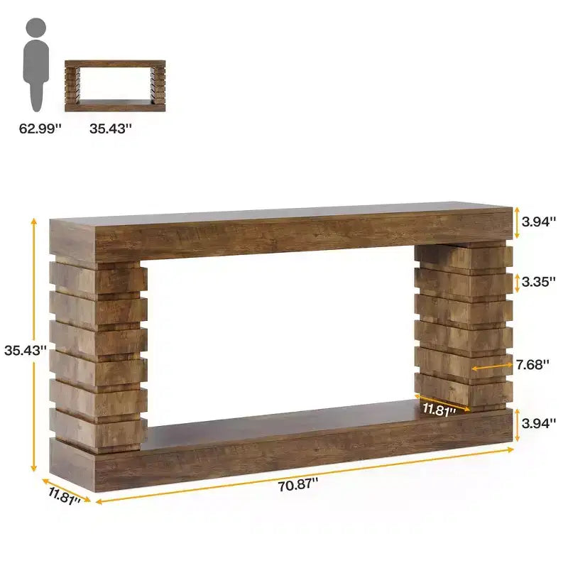 Table console rectangulaire en bois 70.87