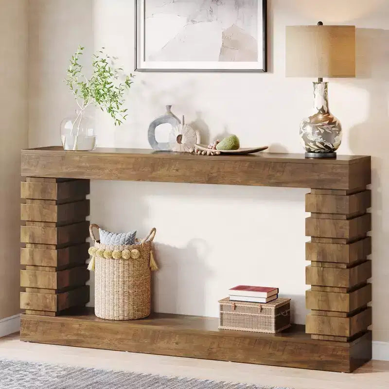 Table console rectangulaire en bois 70.87