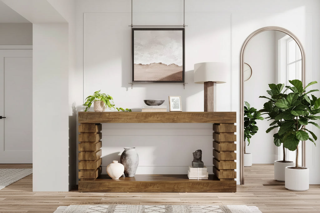 Table console rectangulaire en bois 70.87