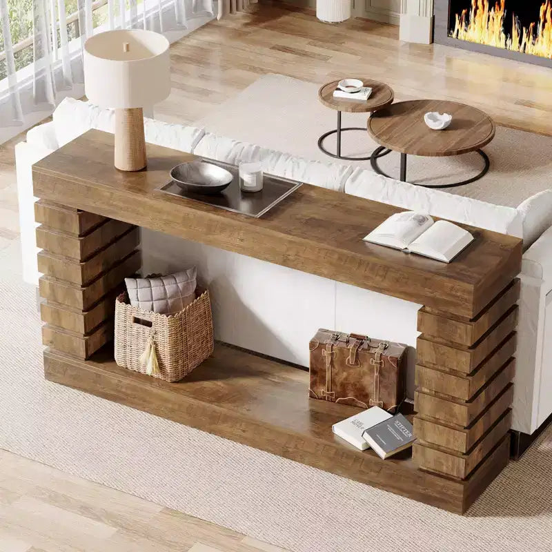 Table console rectangulaire en bois 70.87