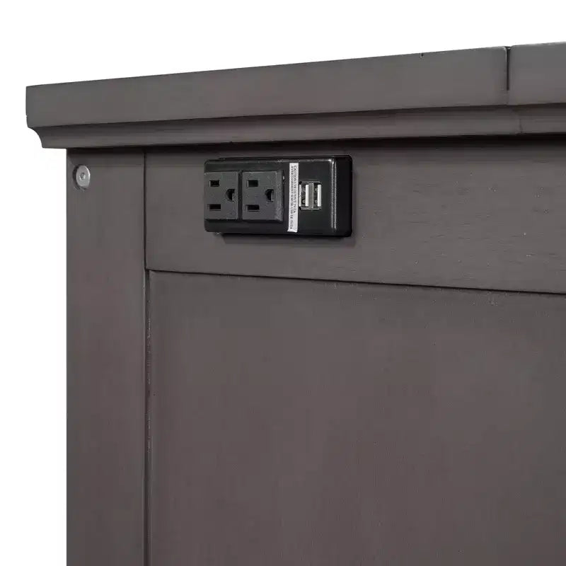 Lit escamotable mural Queen/Double en bois, lit-armoire pliable peu encombrant avec station de charge USB et tiroirs de rangement