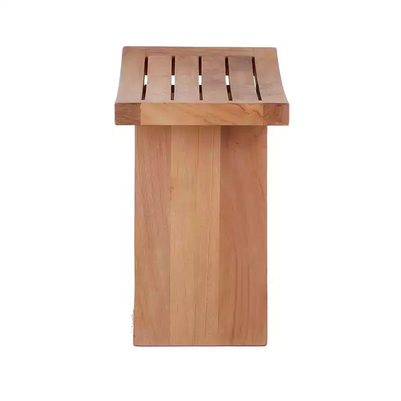 Tabouret de douche et de bain naturel avec siège incurvé et étagère – Beige