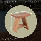 Tabouret de douche et de bain naturel avec siège incurvé et étagère – Beige
