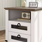 Table de chevet rustique de 45,7 cm avec station de charge, table de chevet avec 2 tiroirs et 2 ports USB, table d'appoint avec casier ouvert