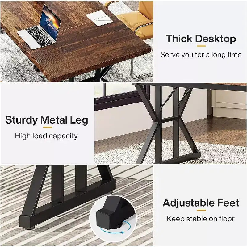 Table de conférence 6 pieds, 180 L x 80 l x 75 H cm