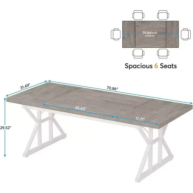 Table de conférence 6 pieds, 180 L x 80 l x 75 H cm