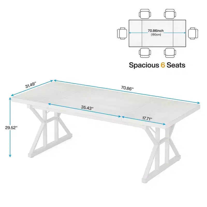 Table de conférence 6 pieds, 180 L x 80 l x 75 H cm
