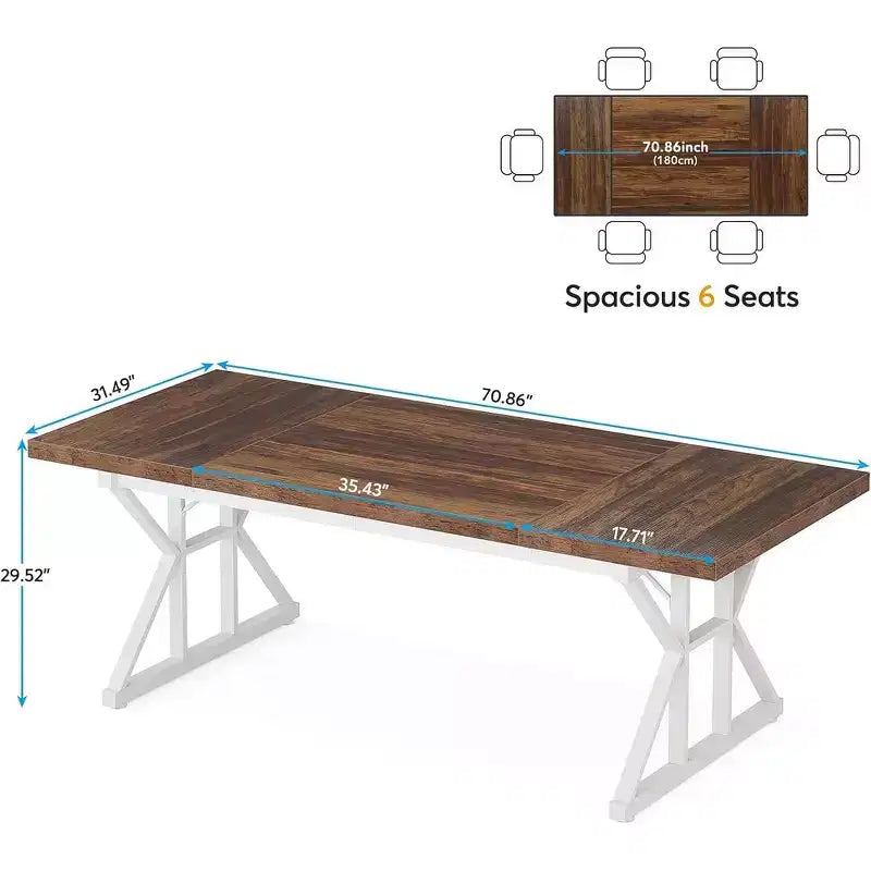 Table de conférence 6 pieds, 180 L x 80 l x 75 H cm