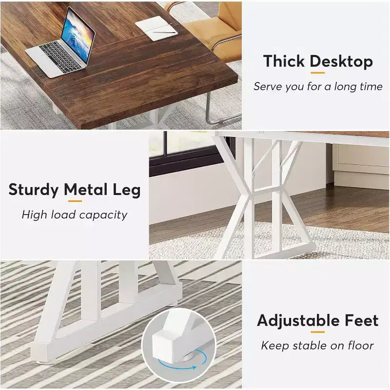 Table de conférence 6 pieds, 180 L x 80 l x 75 H cm