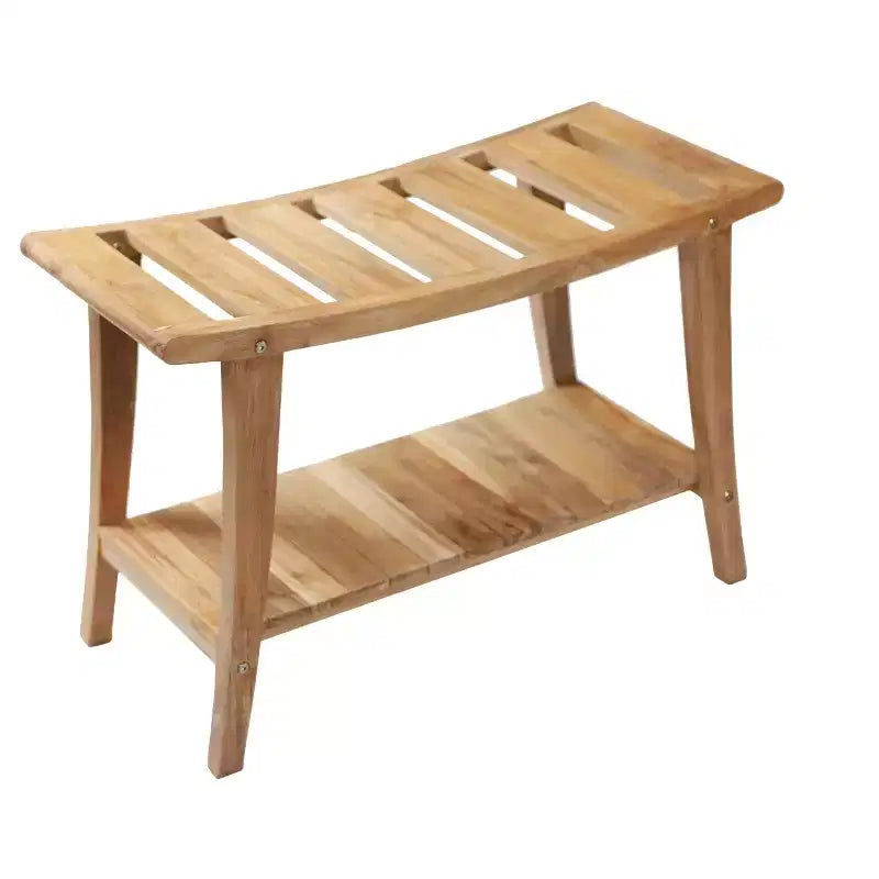 Banc de douche de style asiatique avec étagère, 76,2 cm – Beige