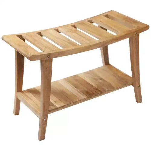 Banc de douche de style asiatique avec étagère, 76,2 cm – Beige