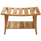 Banc de douche de style asiatique avec étagère, 76,2 cm – Beige