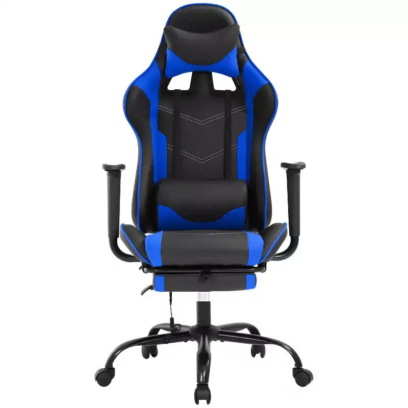 Racing Gaming Chair Video Game Chairs with Computer Desk PU Leather Headrest Lumbar Support & 360-Swivel Seat