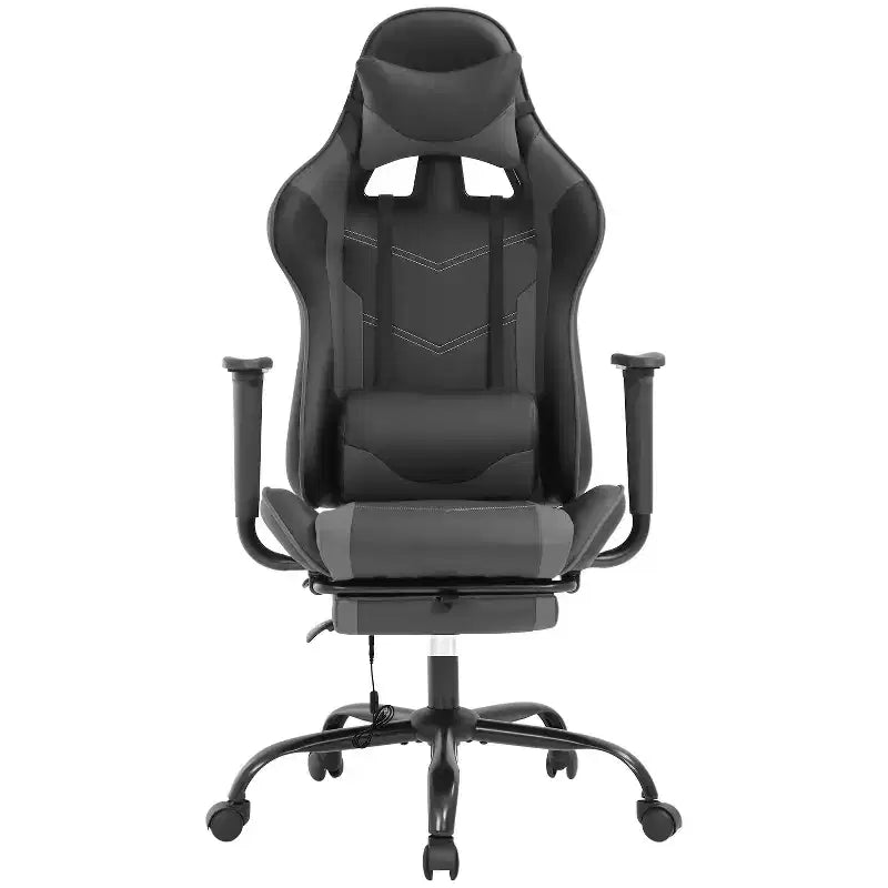Racing Gaming Chair Video Game Chairs with Computer Desk PU Leather Headrest Lumbar Support & 360-Swivel Seat