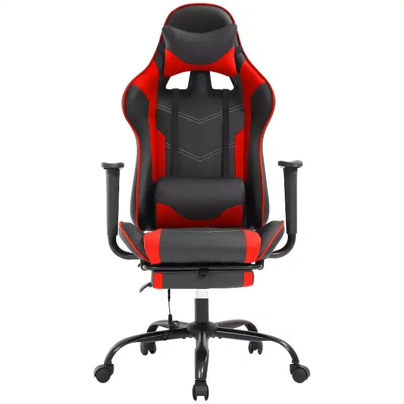 Racing Gaming Chair Video Game Chairs with Computer Desk PU Leather Headrest Lumbar Support & 360-Swivel Seat