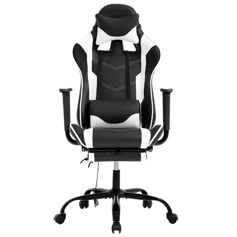 Racing Gaming Chair Video Game Chairs with Computer Desk PU Leather Headrest Lumbar Support & 360-Swivel Seat
