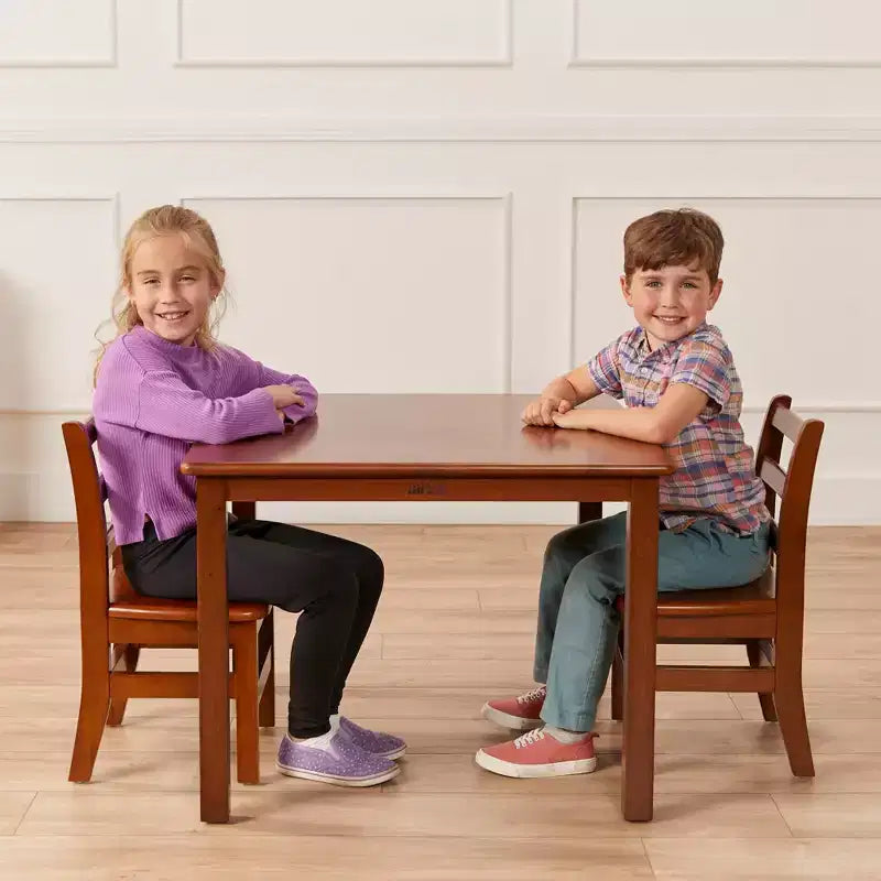 Table carrée en bois dur de 30 po x 30 po avec pieds de 22 po, Meubles pour enfants