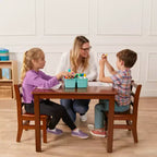 Table carrée en bois dur de 30 po x 30 po avec pieds de 22 po, Meubles pour enfants