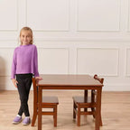 Table carrée en bois dur de 30 po x 30 po avec pieds de 22 po, Meubles pour enfants