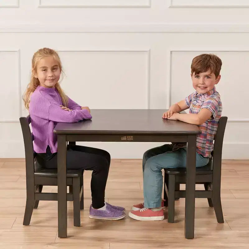 Table carrée en bois dur de 30 po x 30 po avec pieds de 22 po, Meubles pour enfants