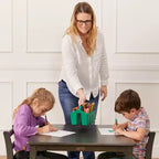 Table carrée en bois dur de 30 po x 30 po avec pieds de 22 po, Meubles pour enfants