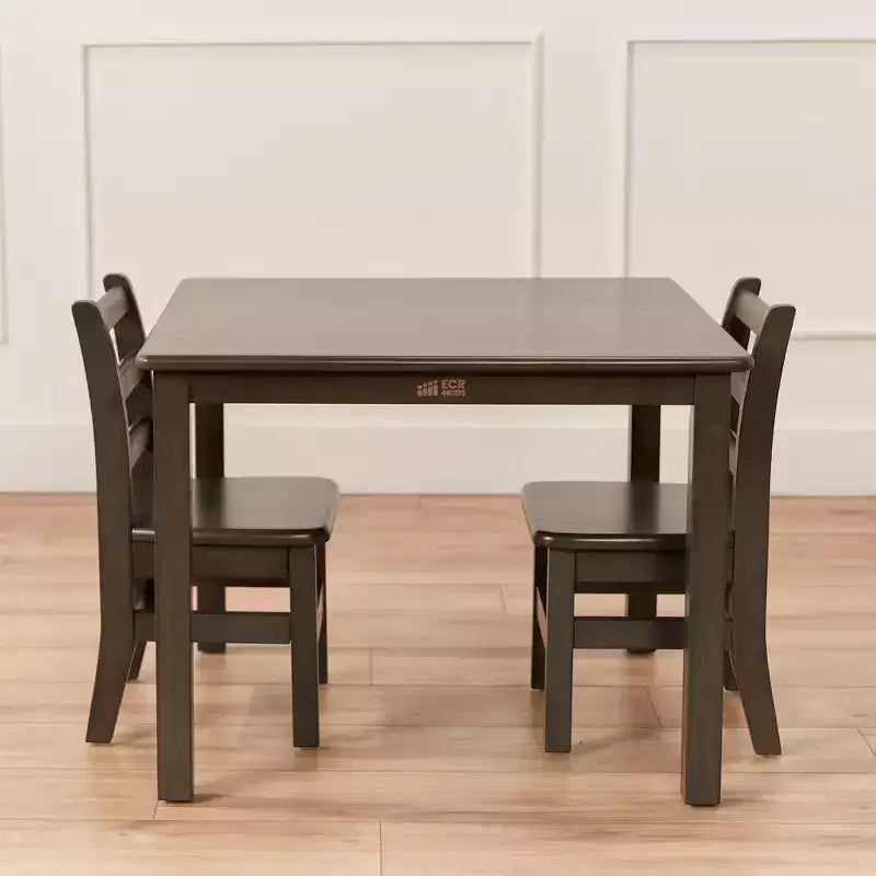 Table carrée en bois dur de 30 po x 30 po avec pieds de 22 po, Meubles pour enfants