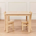 Table carrée en bois dur de 30 po x 30 po avec pieds de 22 po, Meubles pour enfants