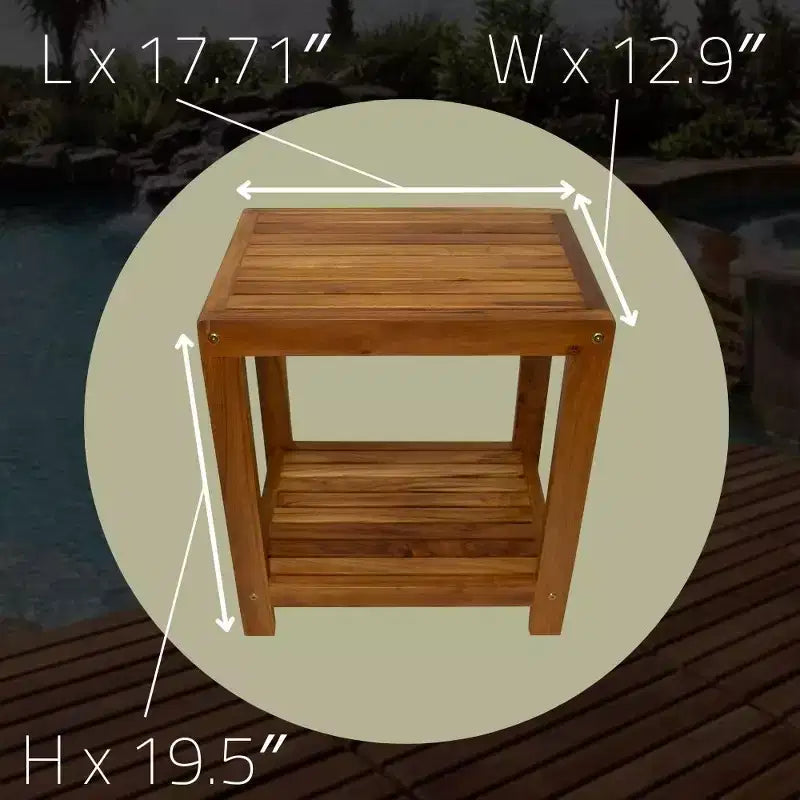 Banc de spa de douche et de bain naturel 18 avec étagère