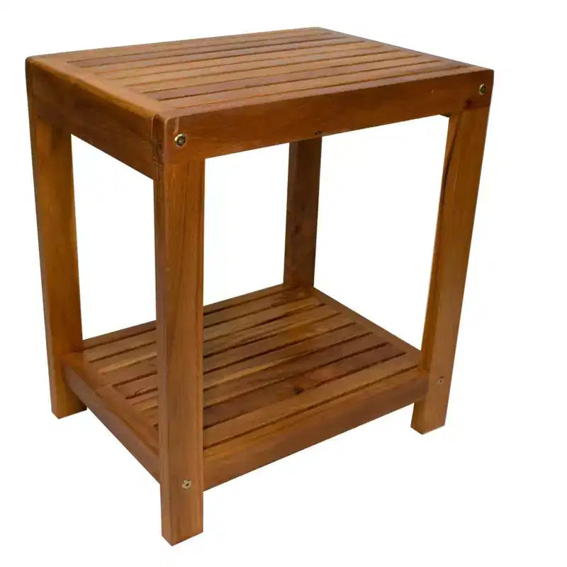 Banc de spa de douche et de bain naturel 18 avec étagère
