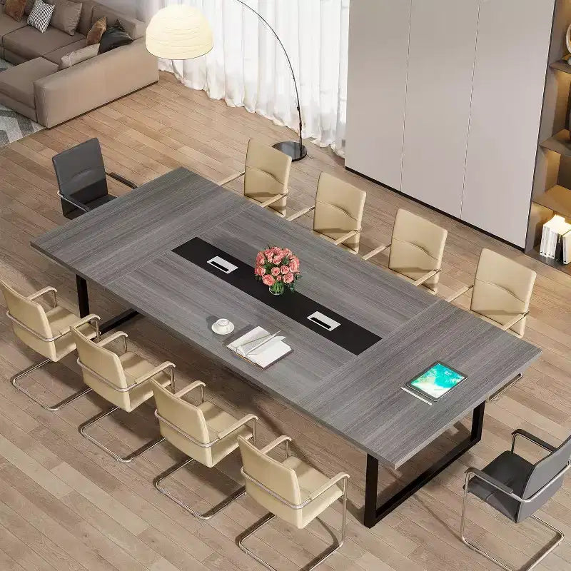 Table de conférence de 2,4 m pour 10 personnes pour réunion de bureau