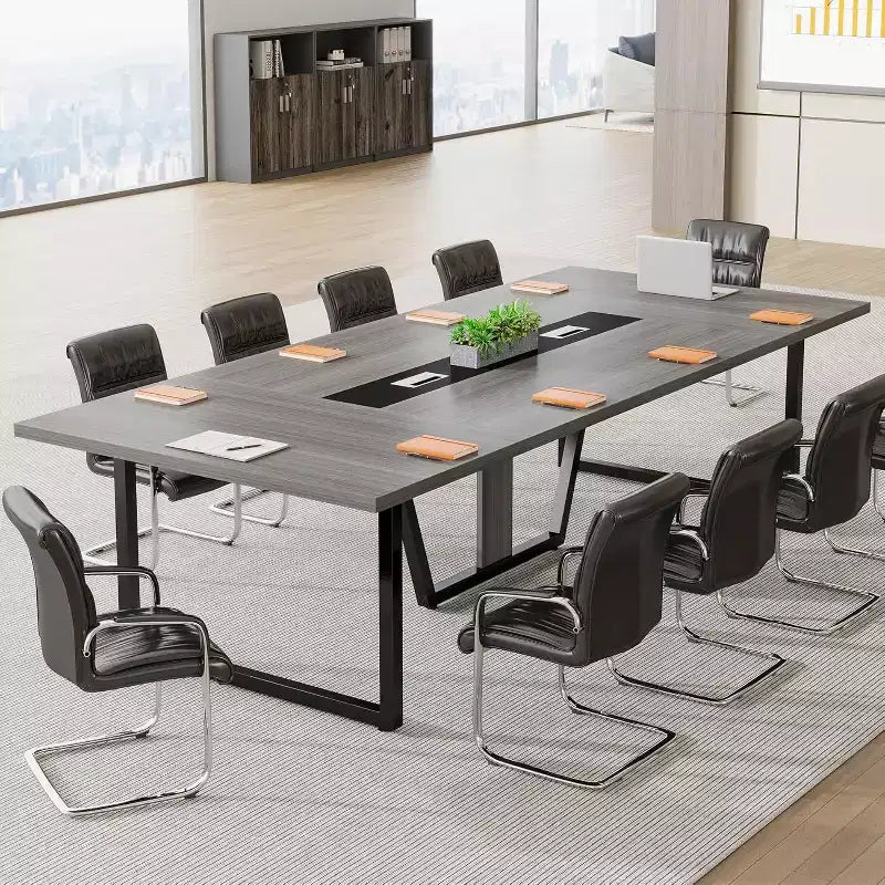 Table de conférence de 2,4 m pour 10 personnes pour réunion de bureau
