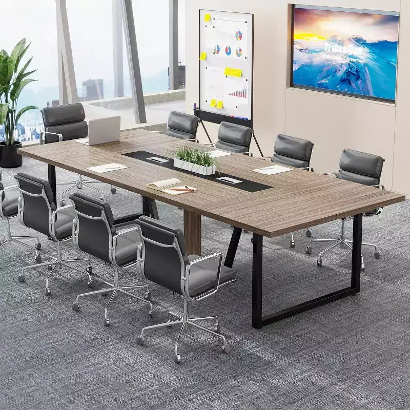 Table de conférence de 2,4 m pour 10 personnes pour réunion de bureau