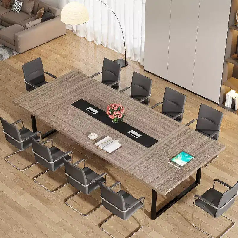 Table de conférence de 2,4 m pour 10 personnes pour réunion de bureau