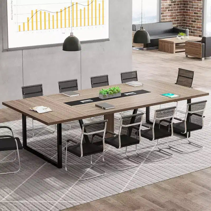 Table de conférence de 2,4 m pour 10 personnes pour réunion de bureau