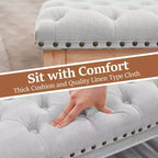 44. Banc de rangement surdimensionné en velours côtelé de 3 pouces, en bois massif, pour chambre à coucher, salon et nurserie