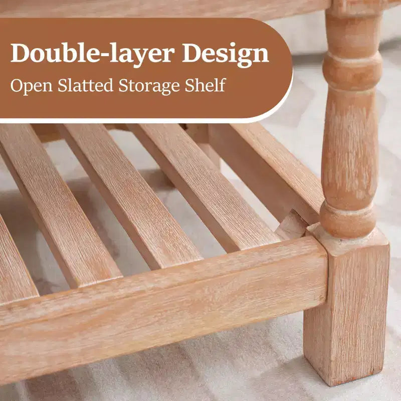 44.3-inch Corduroy Oversized Storage Solid Wood Comfort Bedside Bench for Bedroom, Living Room and Nursing Room