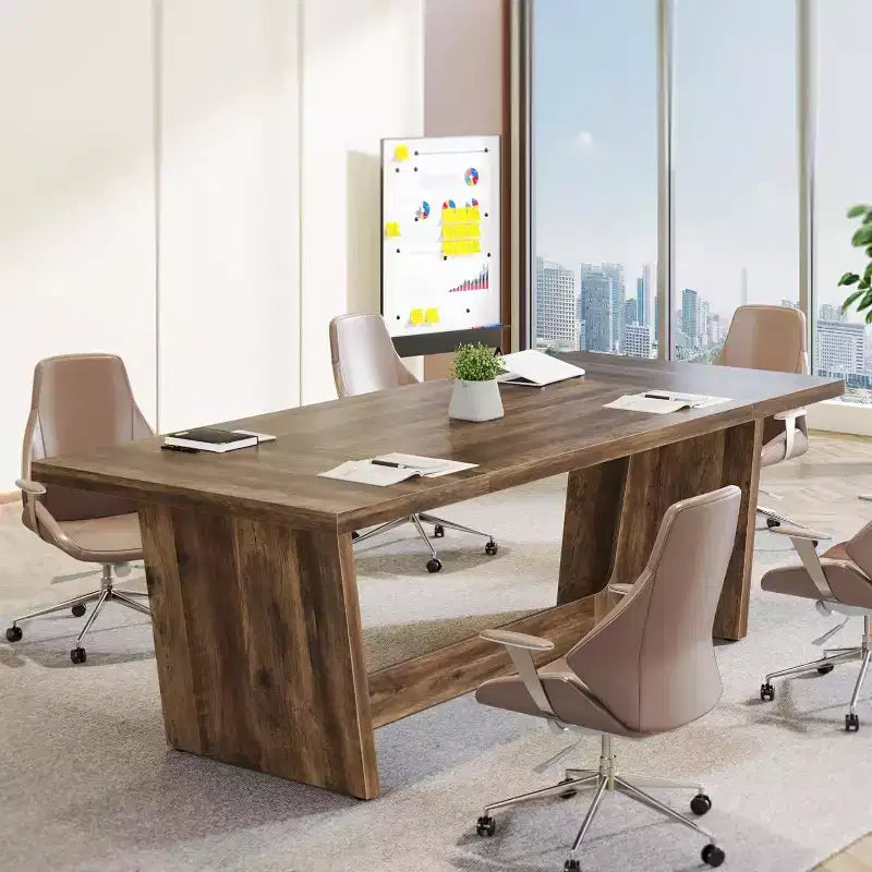 Bureau d'ordinateur de direction de 180 cm avec piédestal en bois massif