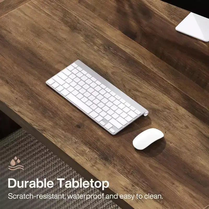 Bureau d'ordinateur de direction de 180 cm avec piédestal en bois massif