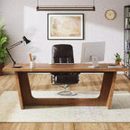 70. Bureau d'ordinateur de direction de 87 pouces avec piédestal en bois massif