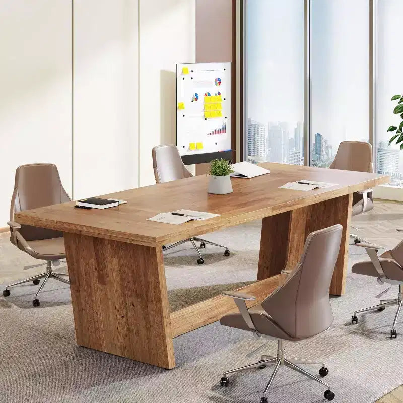 Bureau d'ordinateur de direction de 180 cm avec piédestal en bois massif