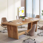 70. Bureau d'ordinateur de direction de 87 pouces avec piédestal en bois massif