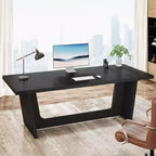 70. Bureau d'ordinateur de direction de 87 pouces avec piédestal en bois massif